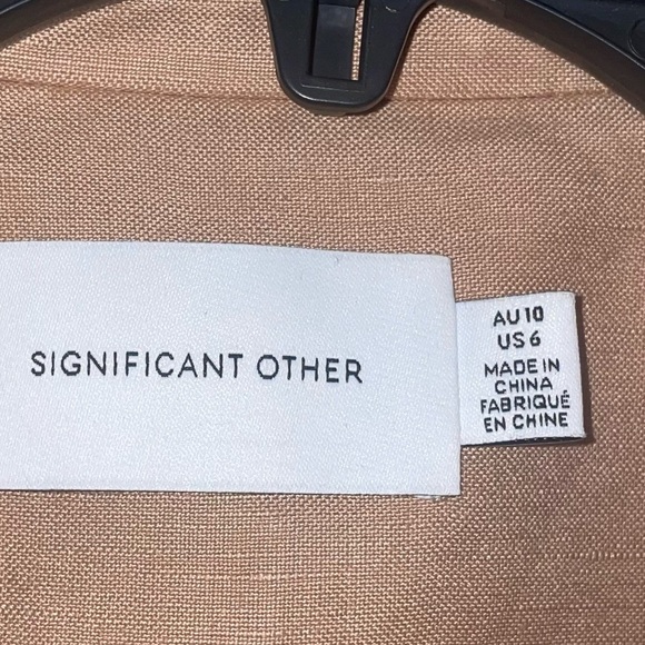 Significant other Elora belted mini blazer Linen dress size 6 front pockets - Picture 7 of 14